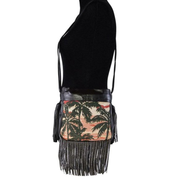 New Saint Laurent YSL 412691 Small Helena Studded Fringed Bucket Crossbody Bag - Picture 9 of 9